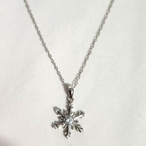 IBB 925 Sterling Silver & CZ Snowflake Necklace